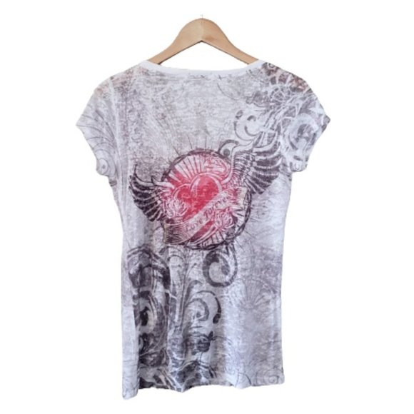 T Party Heart/Wings Graphic Embellished Bling Tee - Picture 2 of 4